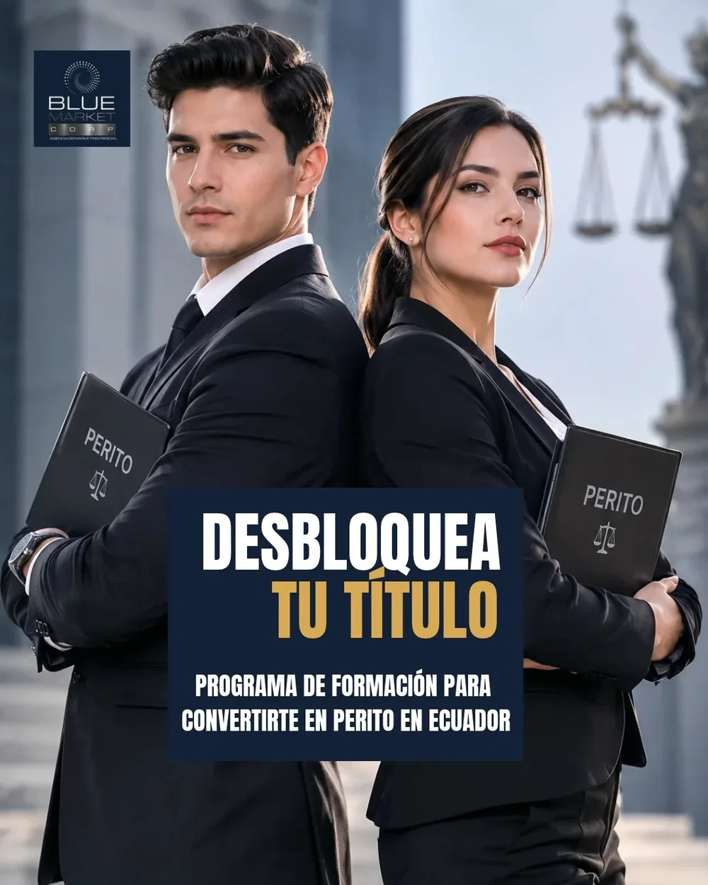 Afiche del programa Desbloquea tu Título: programa de formación para convertirte en perito en Ecuador